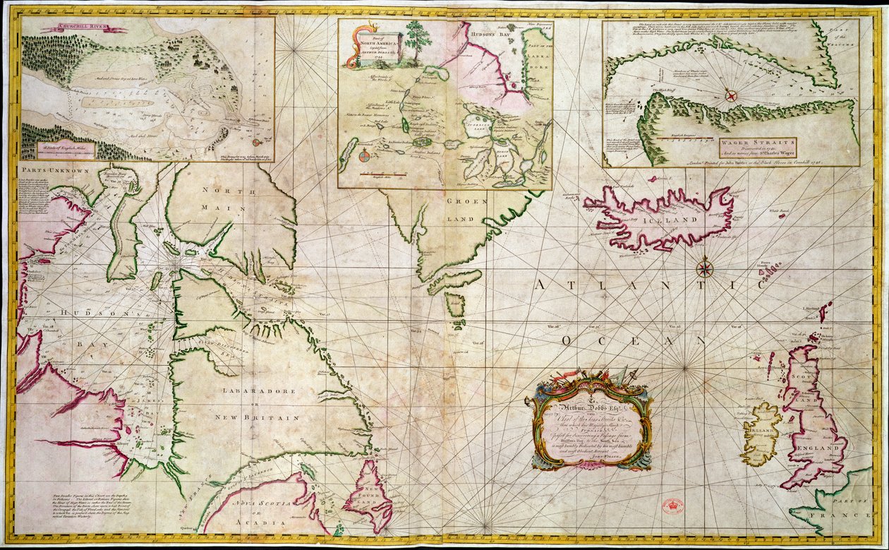 Chart of the seas and straits showing the possibility of a North-West Passage between Hudson Bay and the South Sea by John Wigate
