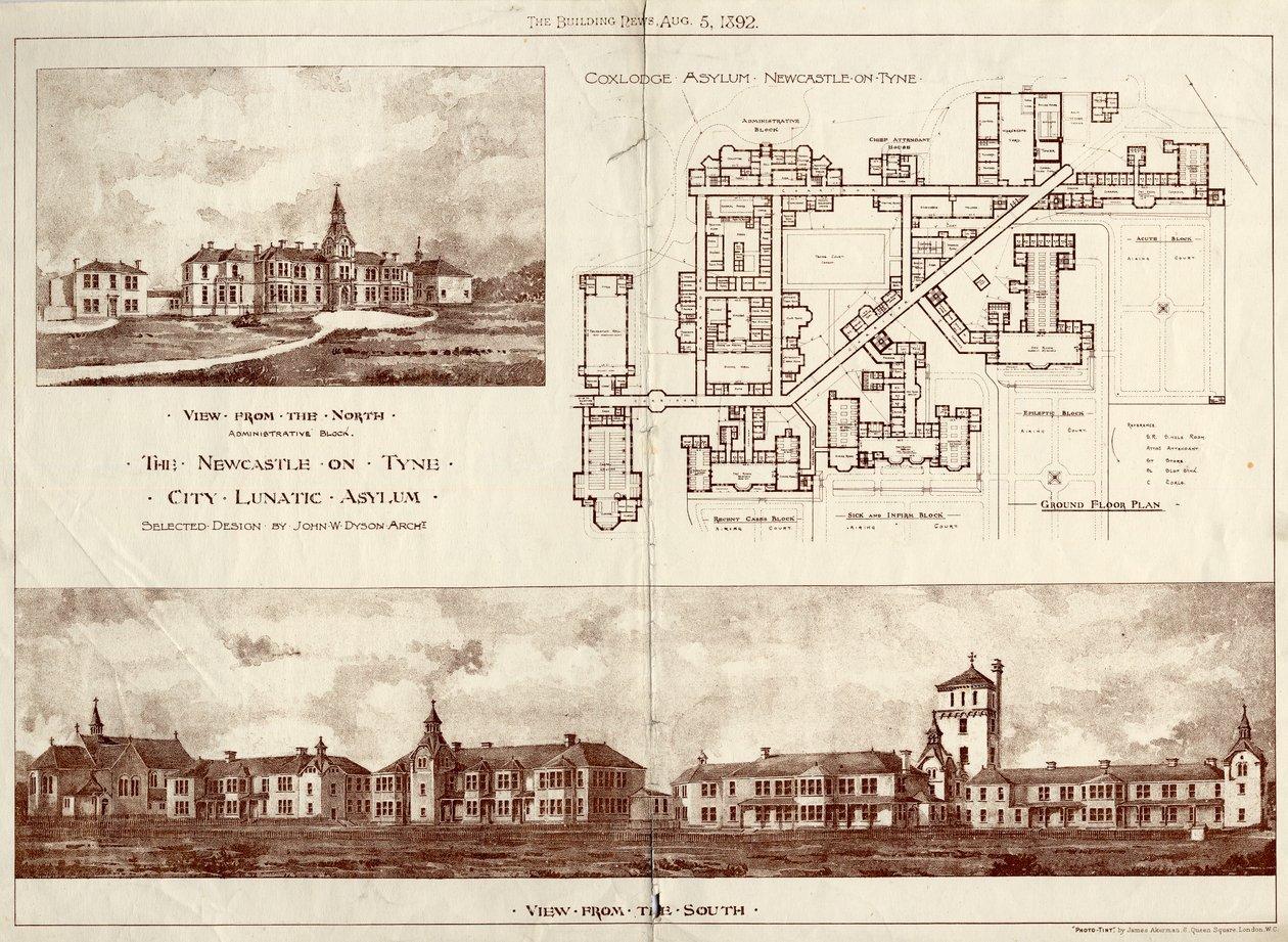 The Newcastle upon Tyne Lunatic Asylum, Coxlodge, c.1829 by John William Dyson