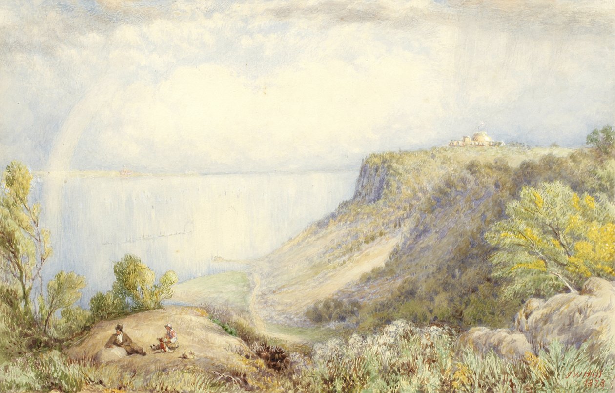 View of the Hudson River from the Palisades, New York, with Rainbow by John William Hill