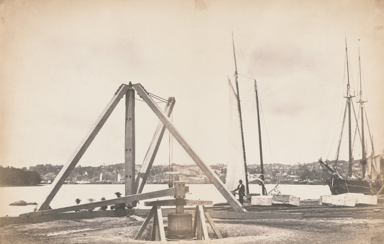 Construction of Washington Aqueduct, 1858-1859 by John Wood