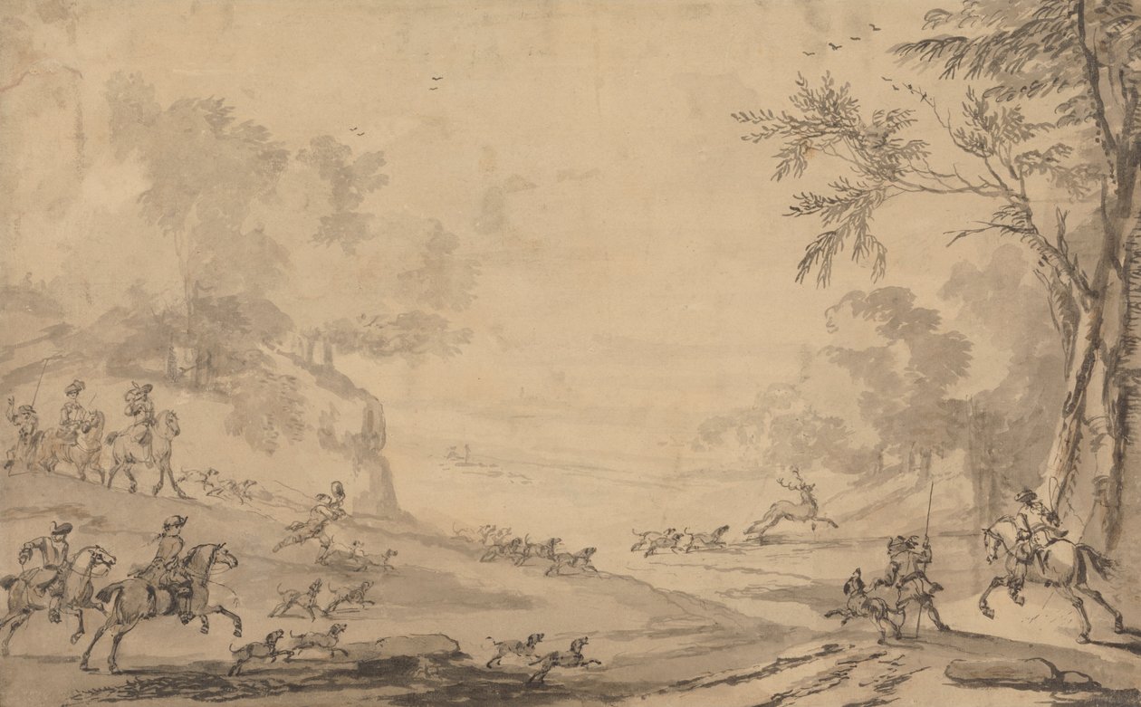 A Stag Hunt by John Wootton