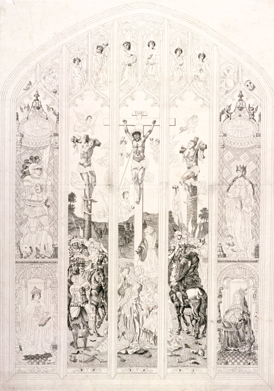 East Window in St Margaret, Westminster, Depicting the Crucifixion, London by John Wright