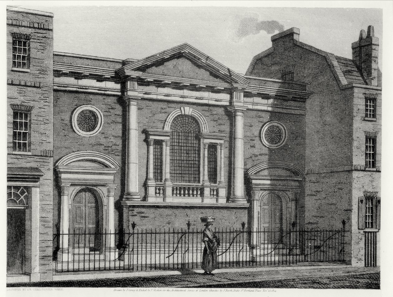 Church of St. Alphage, etched by J. Skelton for the Architectural Series of London Churches, pub. by J. Booth, 1814 by John after Coney