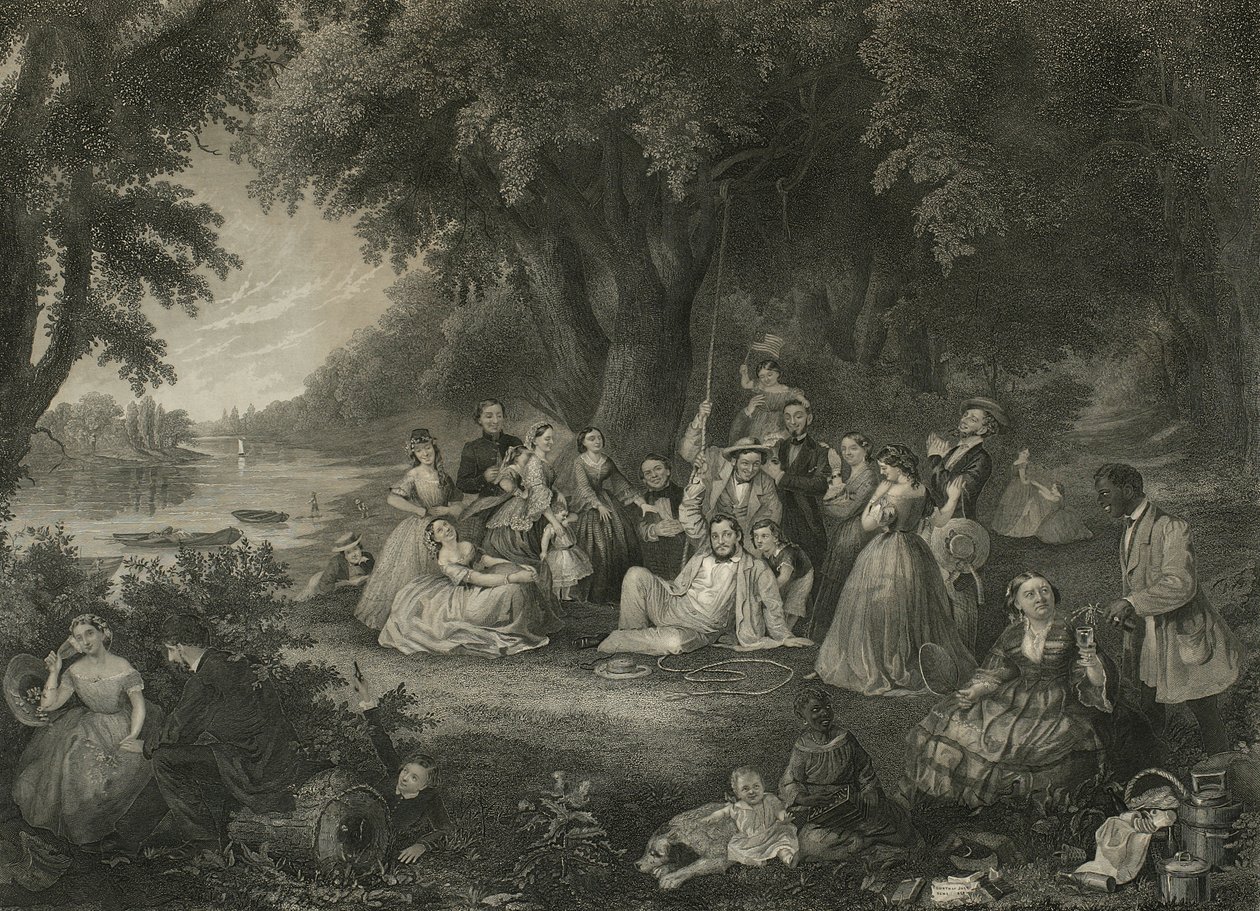The Picnic on The Fourth of July, c.1864 by John and Hollyer Rogers