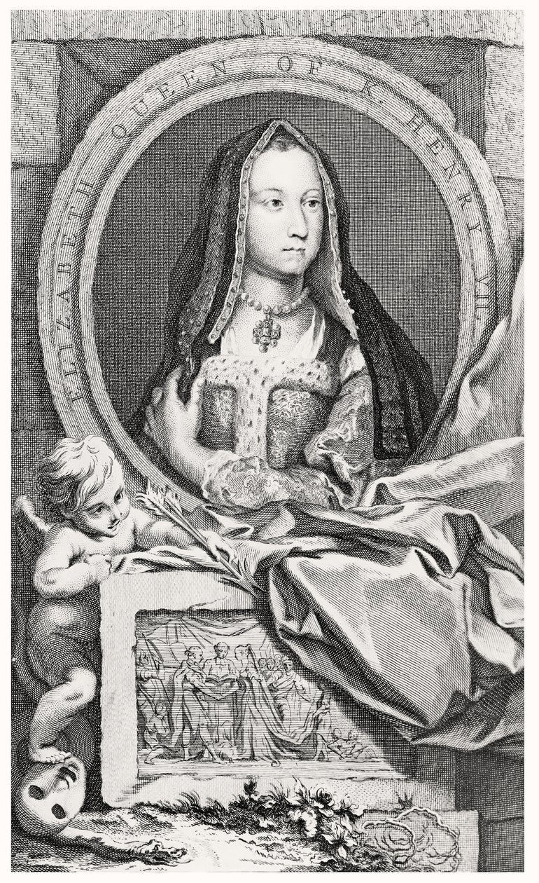 Portrait of Elizabeth of York (1465-1503) 1747 by John and Paul after Knapton