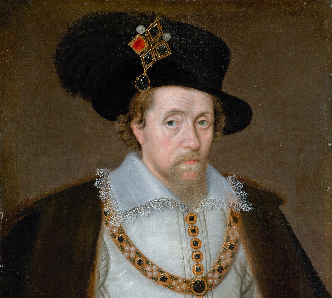James VI and I, 1566 - 1625. King of Scotland 1567 - 1625. King of England and Ireland 1603 - 1625 by John de Critz