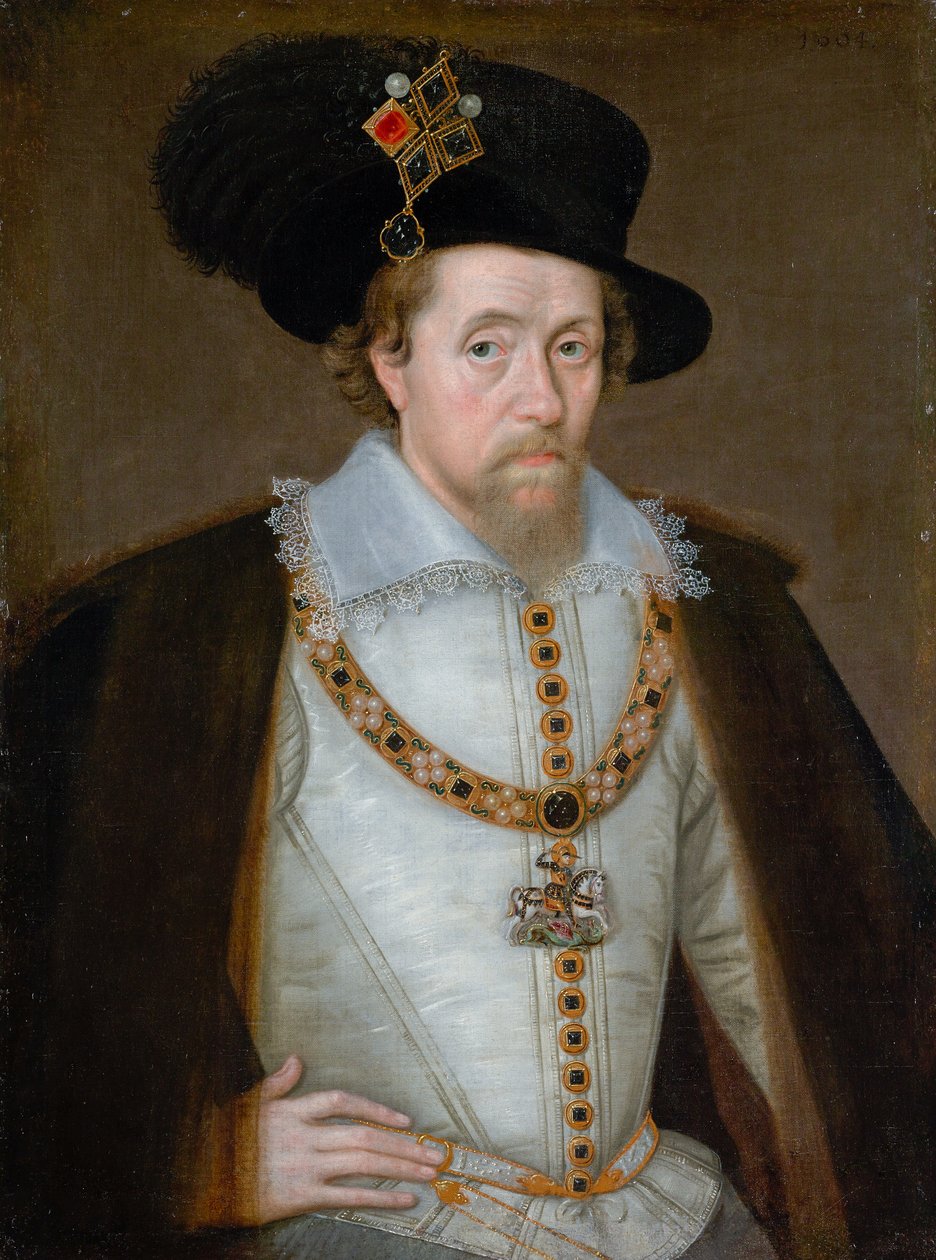 James VI and I, 1566 - 1625. King of Scotland 1567 - 1625. King of England and Ireland 1603 - 1625 by John de Critz