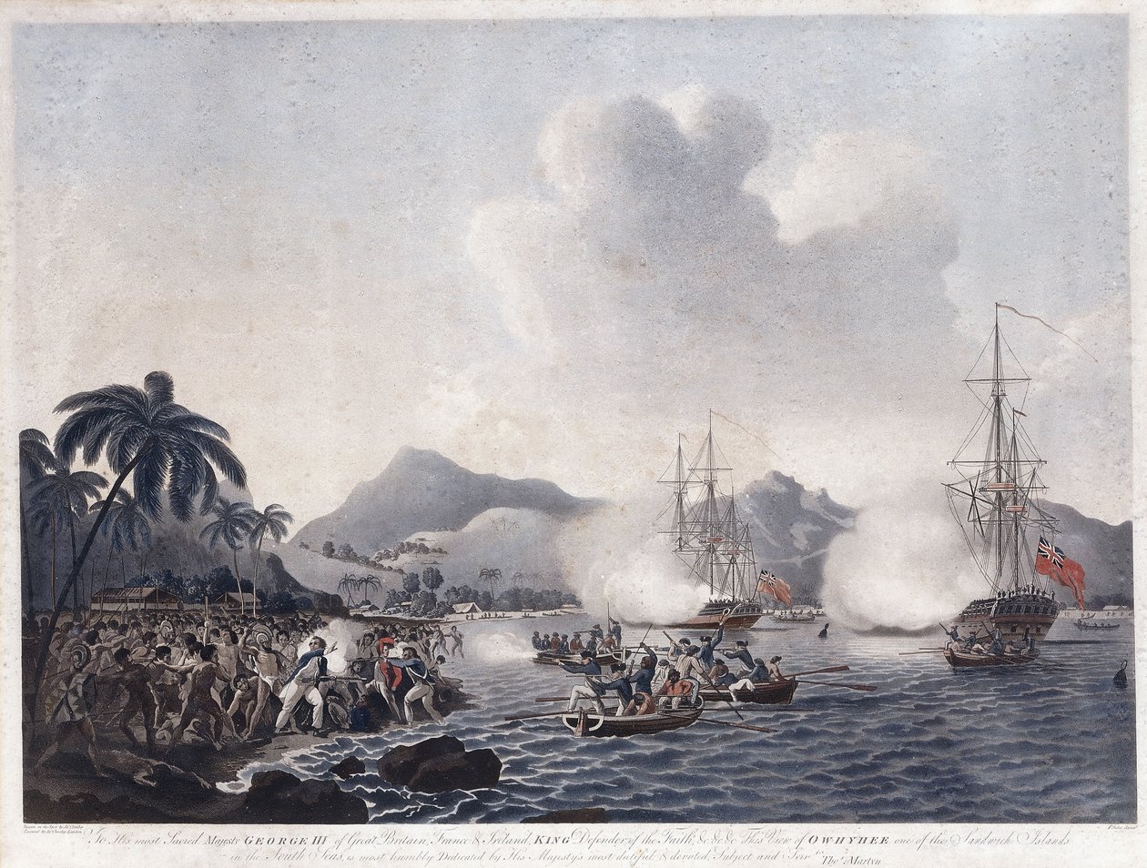 A View of Owhyhee in the Sandwich Island in the South Seas by John the Younger Cleveley