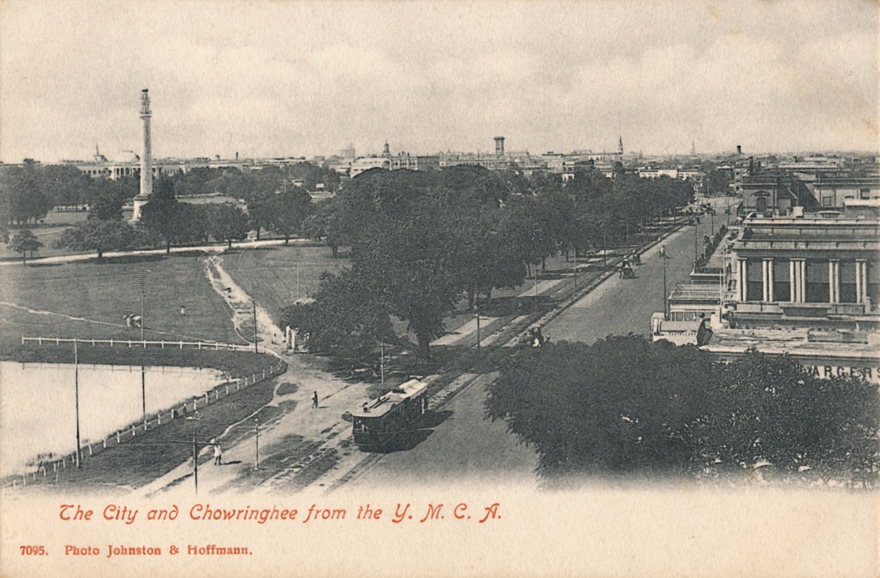 The City and Chowringhee from the Y.M.C.A., early 20th century by Johnston and Hoffmann