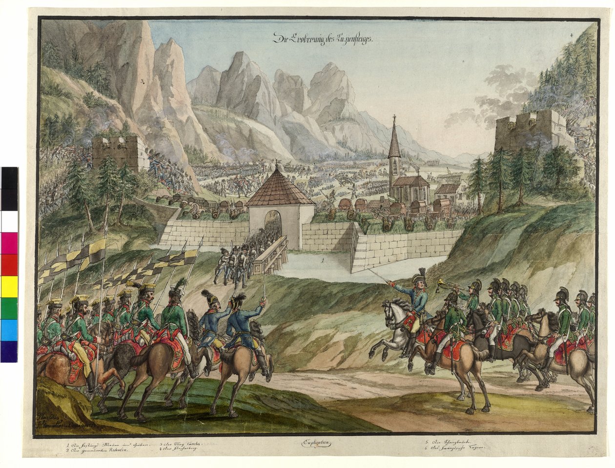 The Conquest of the Luziensteig by Austrian Troops 1799 by Jokob Placidus Altmutter