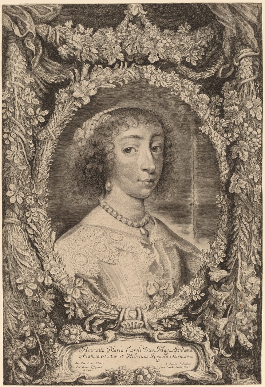 Henrietta Maria, Queen of England by Jonas Suyderhoff after Sir Anthony van Dyck