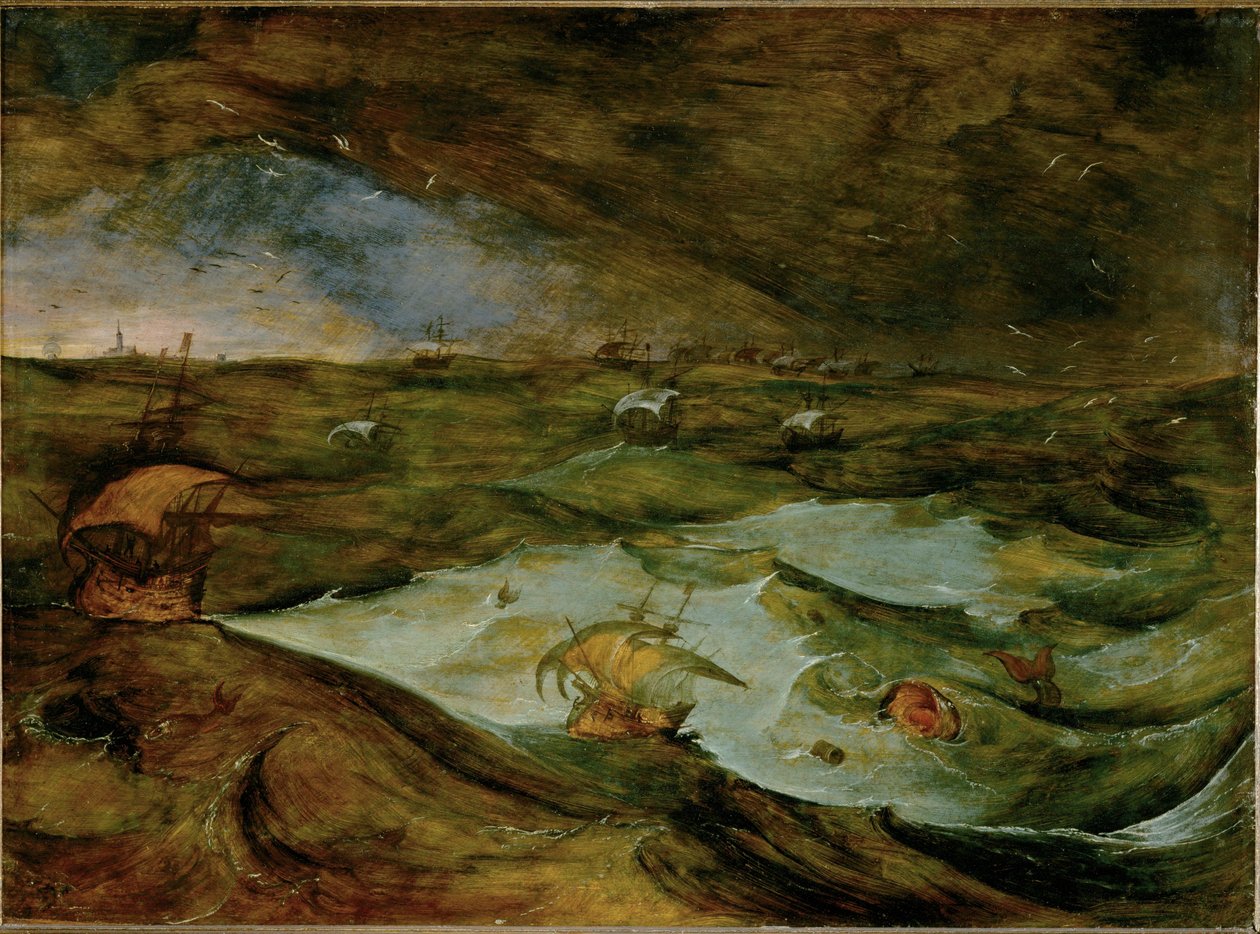 Storm at Sea, Formerly Attributed to Pieter Bruegel the Elder by Joos or Josse de The Younger Momper