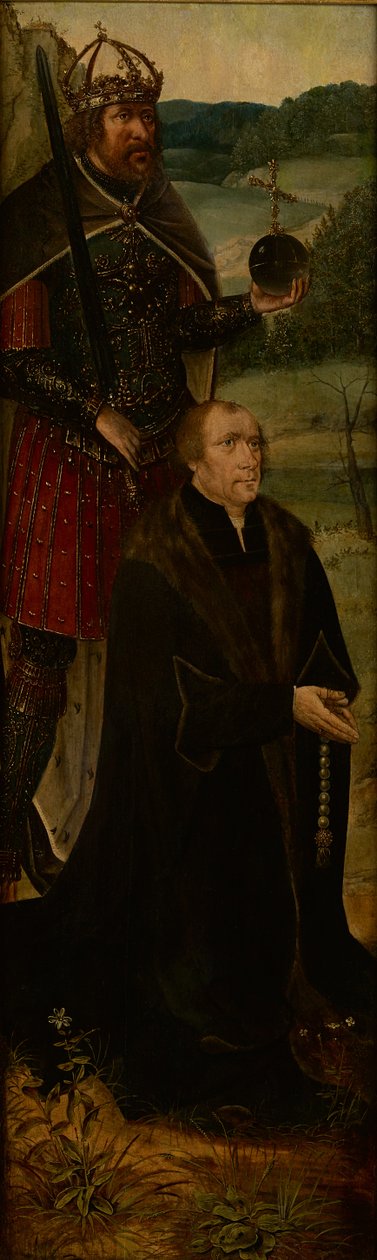 King Constantine and a Donor (one wing of an altarpiece) by Joos van (follower of) Cleve