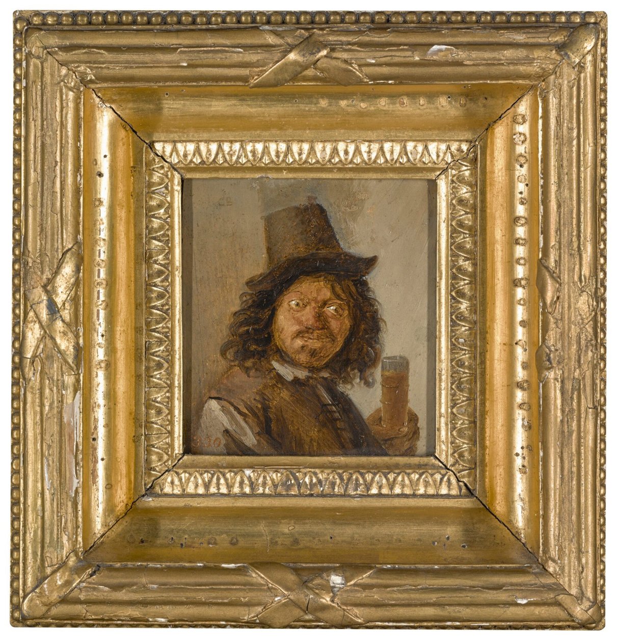 Portrait of a man clasping a drink by Joos van Craesbeeck