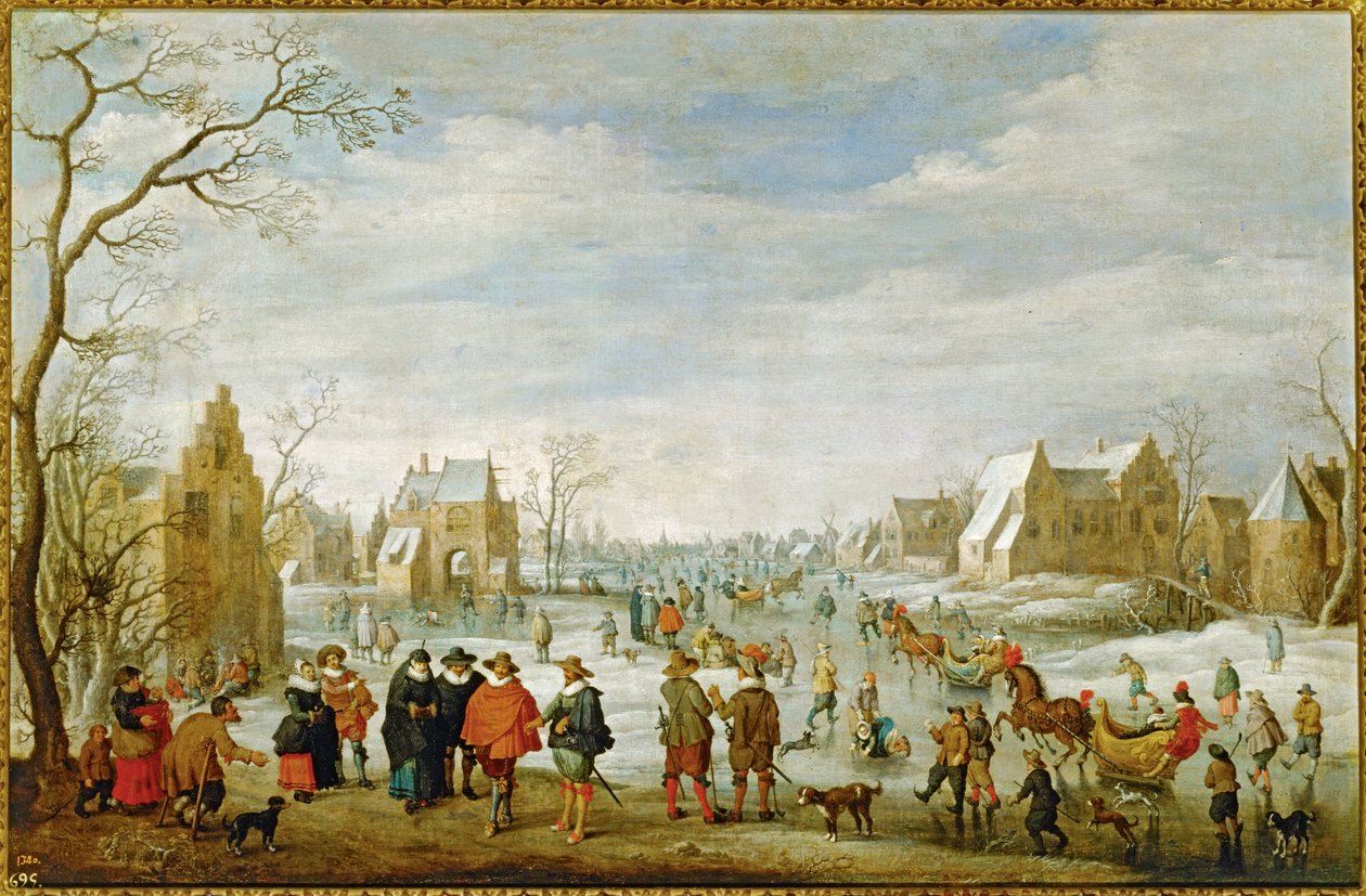 Winter Landscape with Skaters by Joost Cornelisz Droochsloot