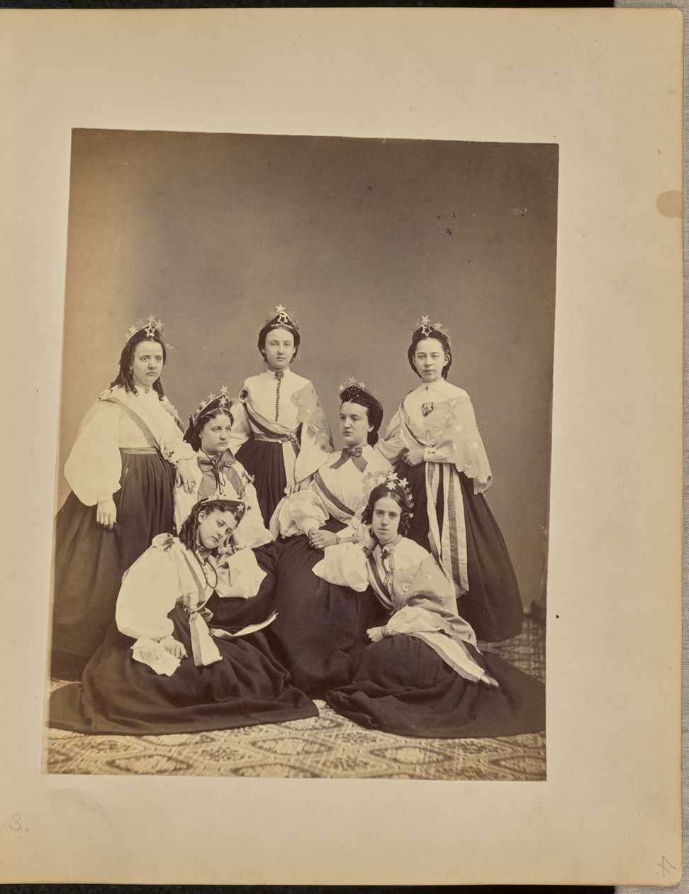 Group Portrait of Women with Crowns and Sashes by Jordan H. Abbott