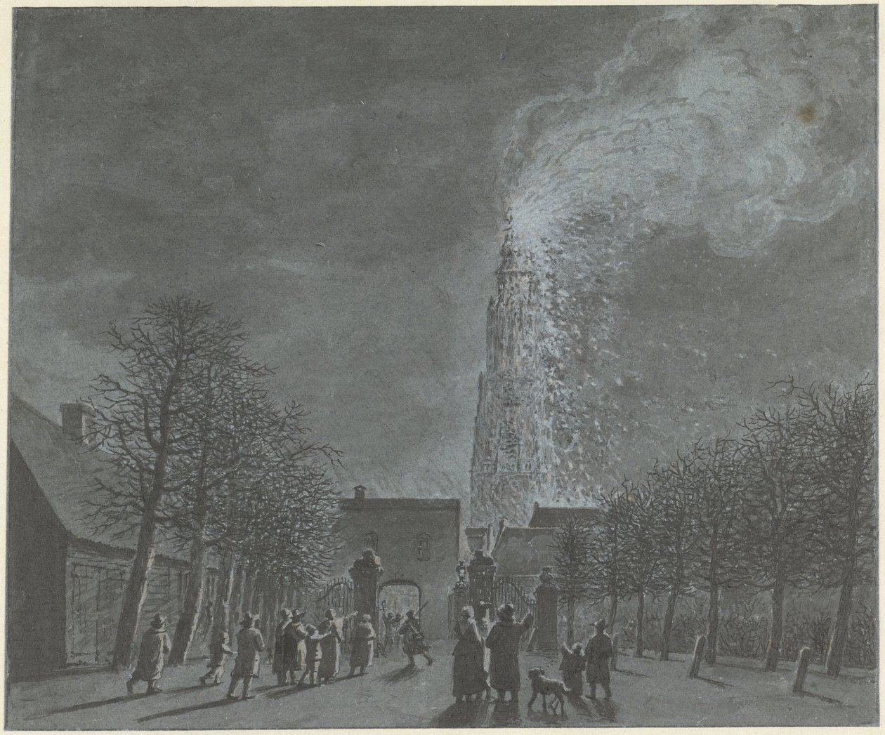 Fire in the Church Tower in Amersfoort by Jordanus Hoorn