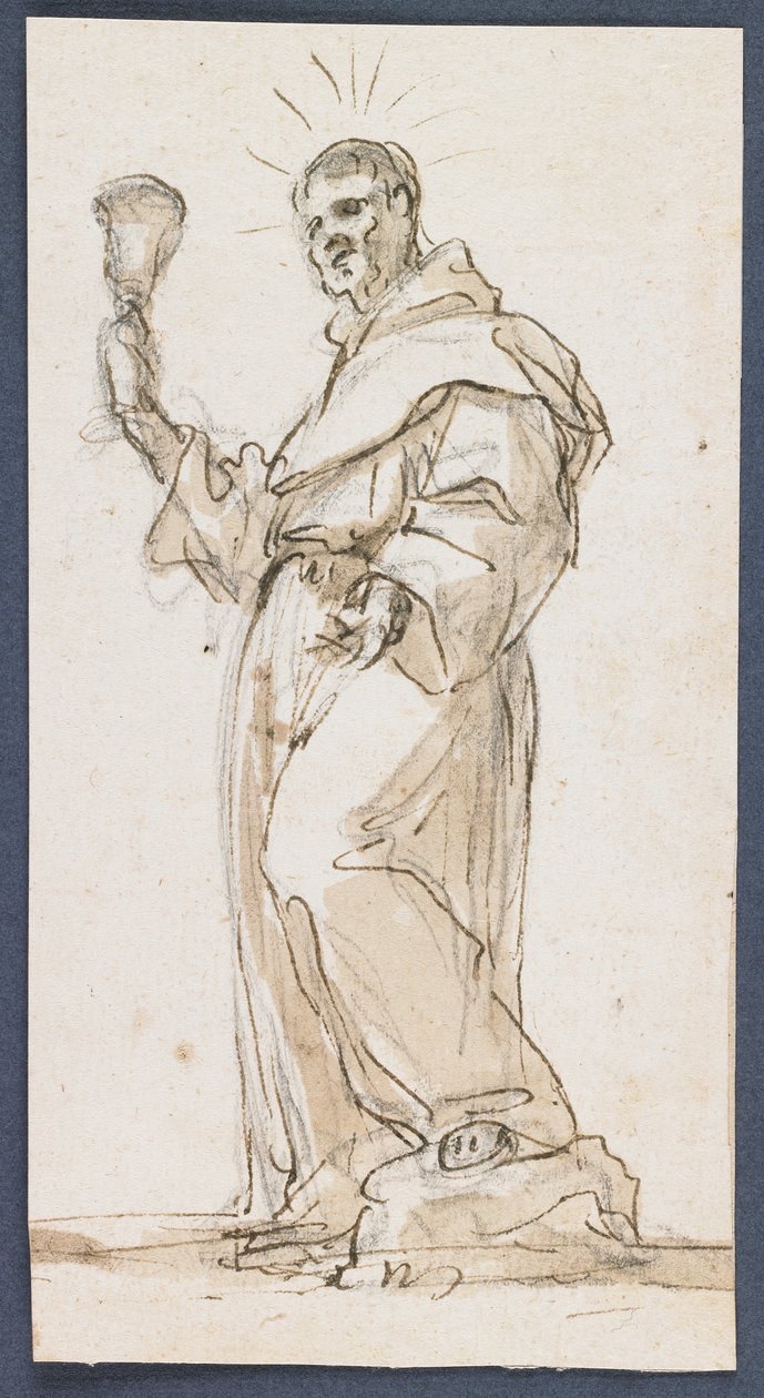 Standing Male Saint Holding a Chalice, late 17th century by Jorge Preu