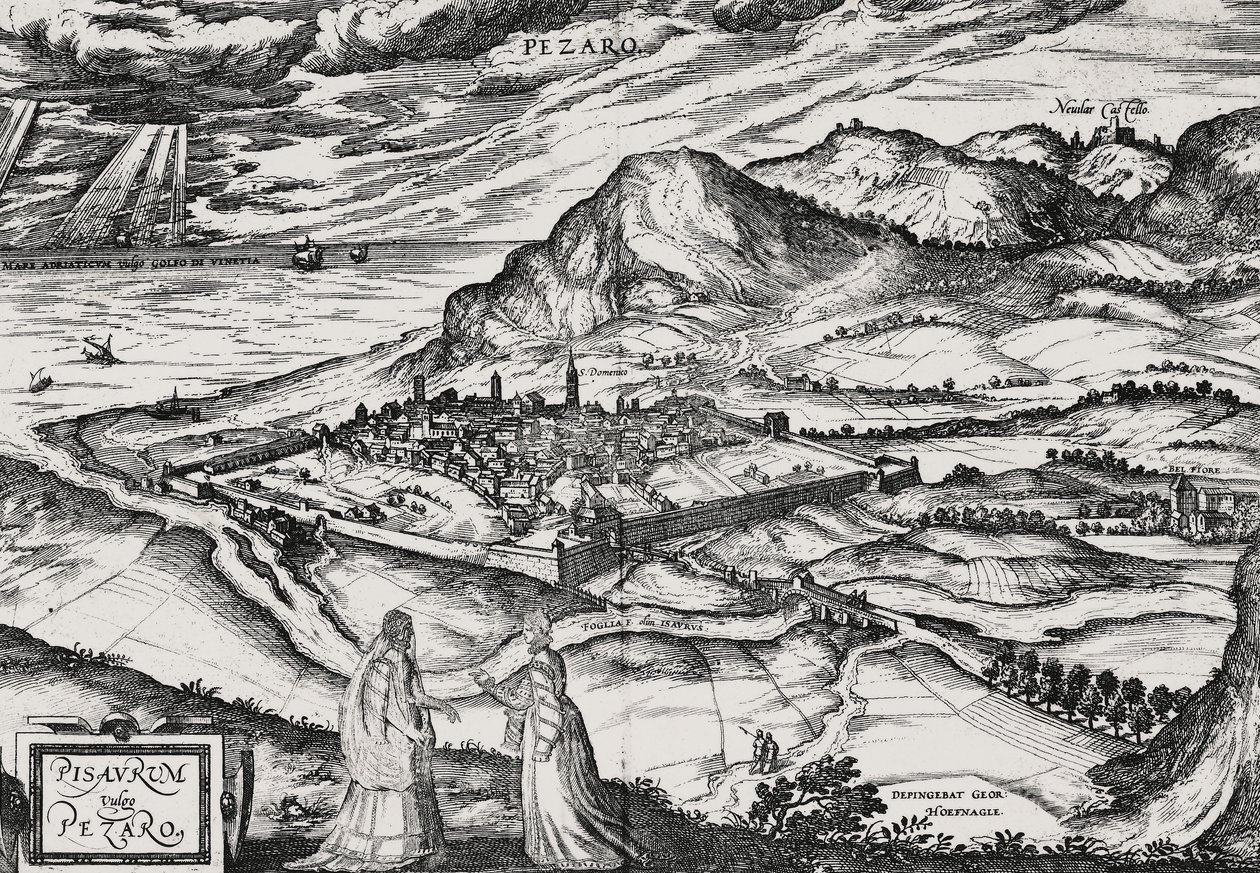 City of Pesaro, engraving by Joris Hoefnagel by Joris Hoefnagel