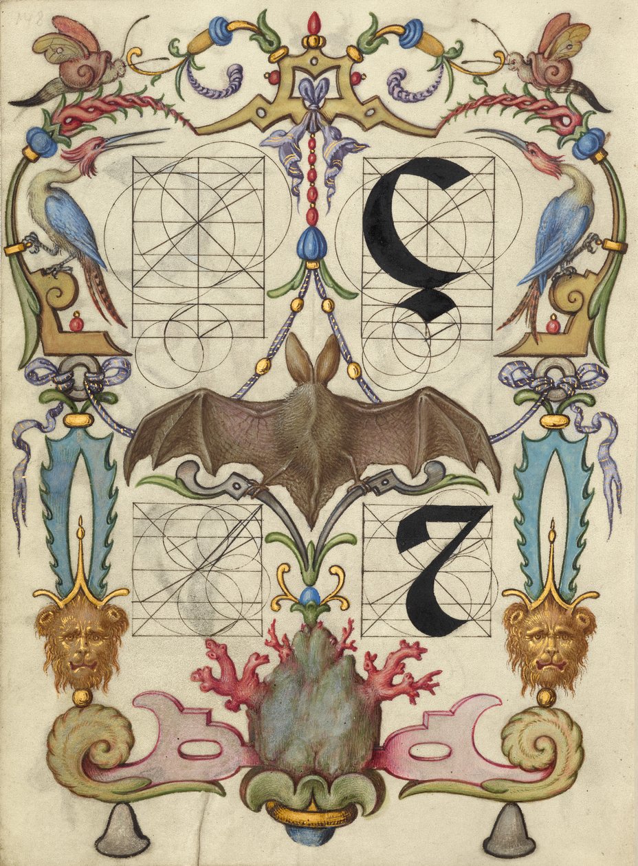 Guide for Constructing the Letters ç and Tironian Et by Joris Hoefnagel