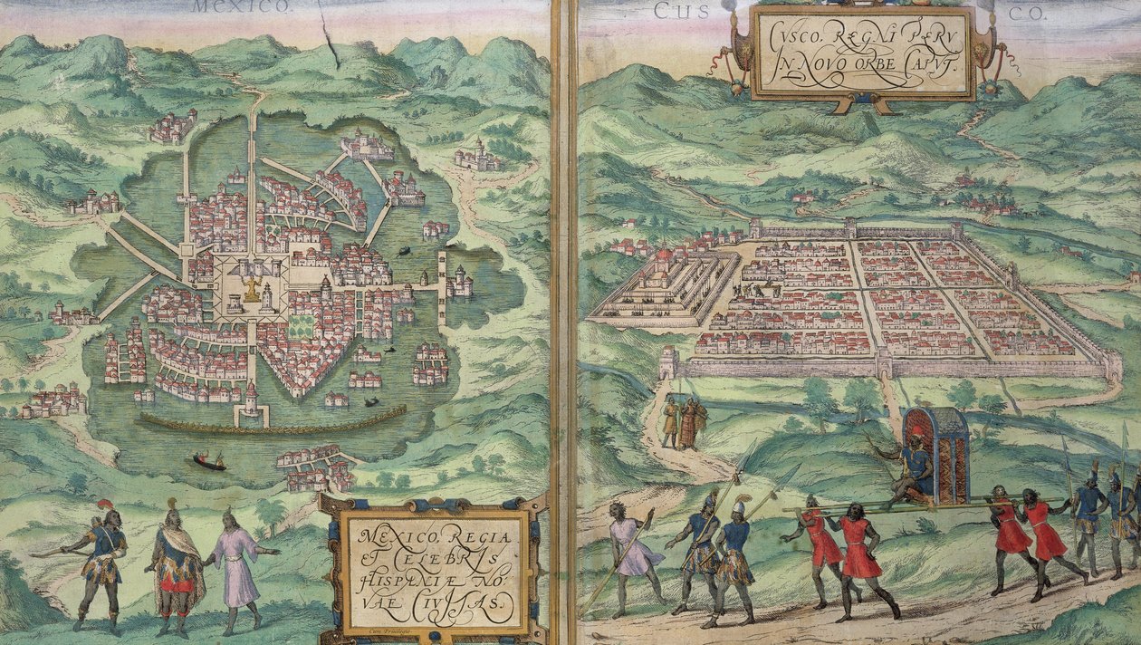 Map of Mexico and Cuzco, from 