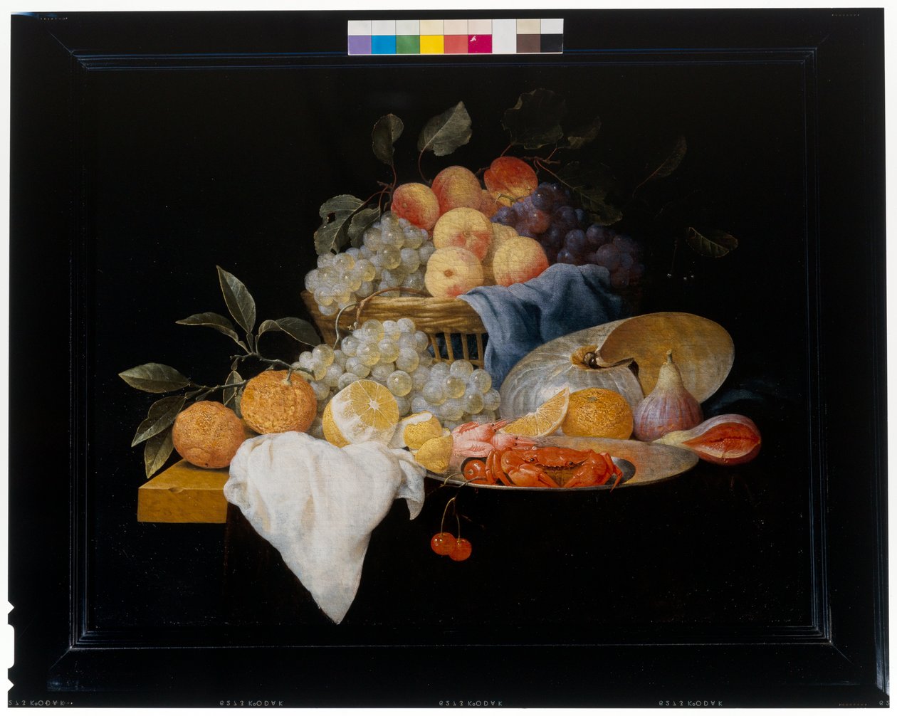 Still Life with Fruits and Shrimps by Joris van Son