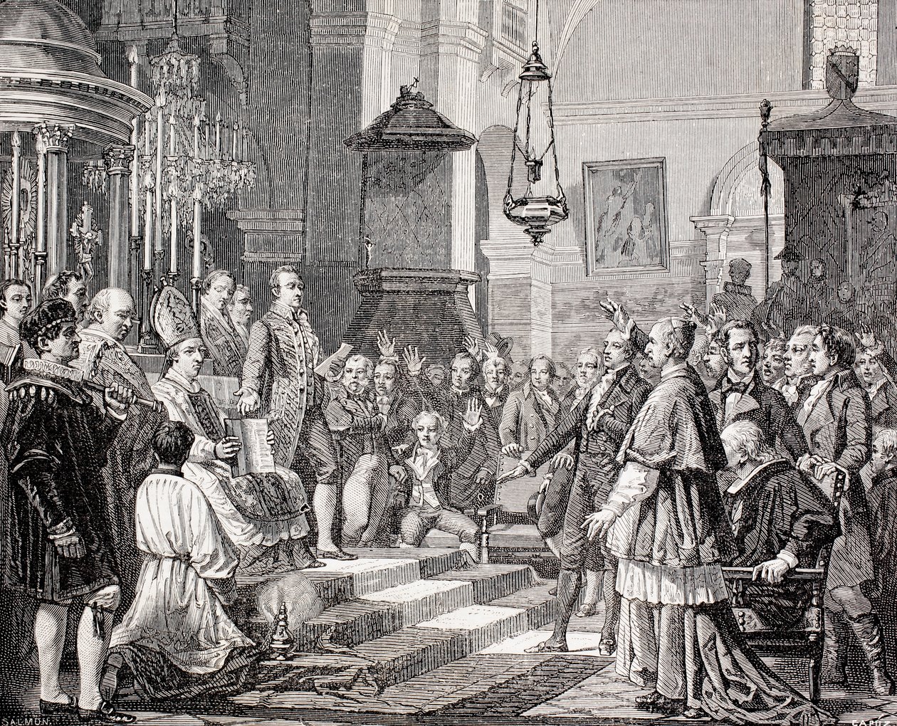 Swearing in of the Deputies during the Opening Session of the Cortes of Cadiz, Spain, 1810, from 