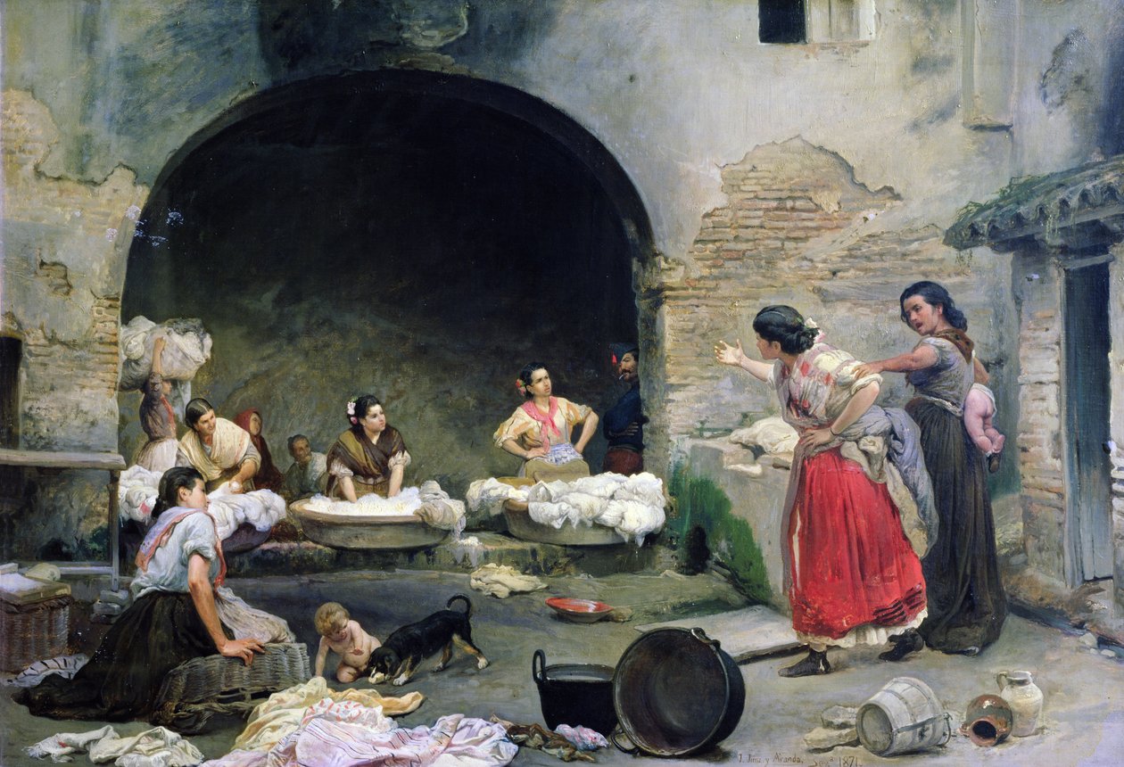 Washerwomen Disputing by Jose Jimenes Aranda