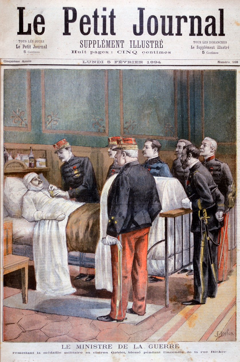 The French Minister for War giving a military decoration by Jose Belon