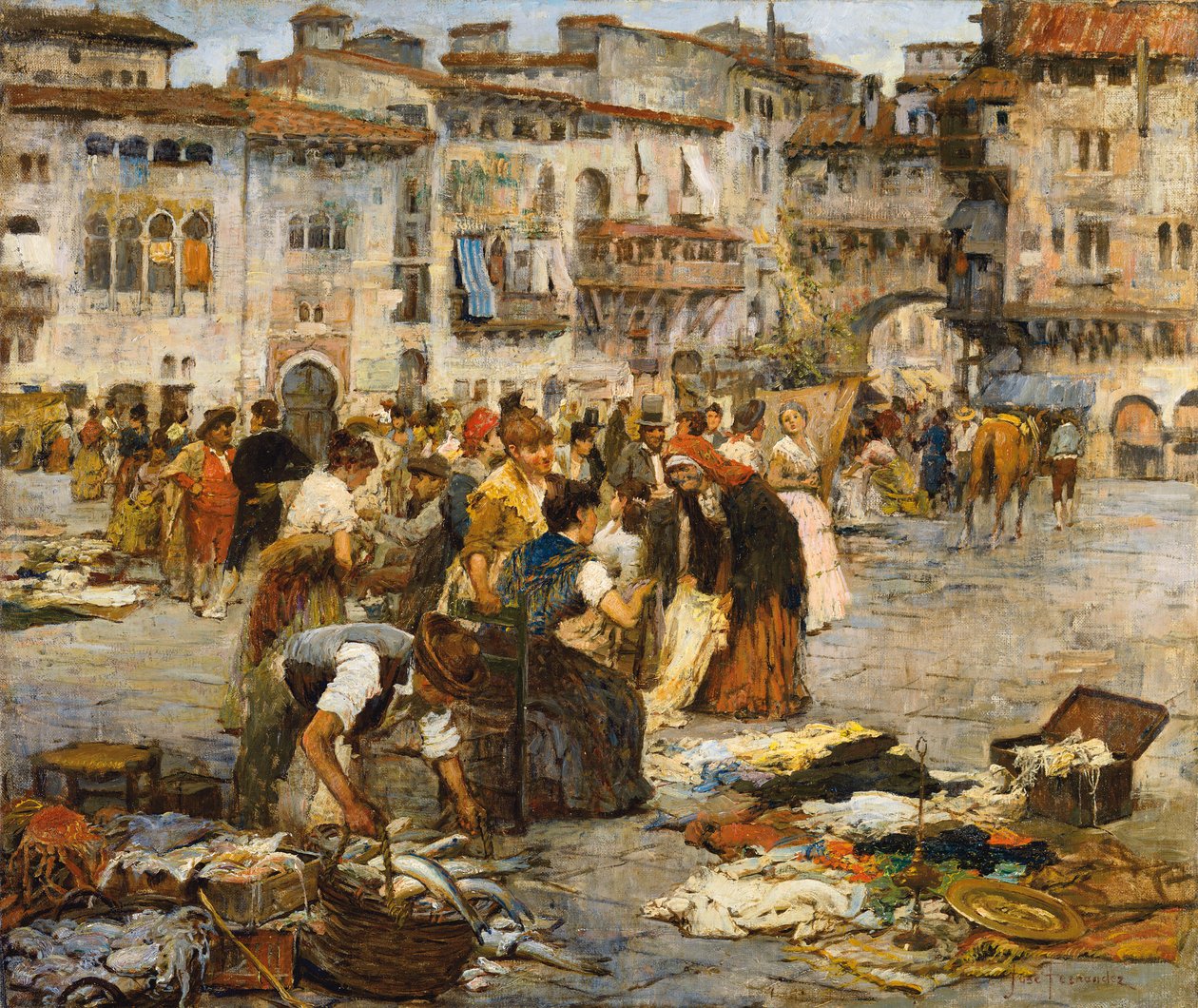 A Market in Granada by Jose Fernandez Alvarado