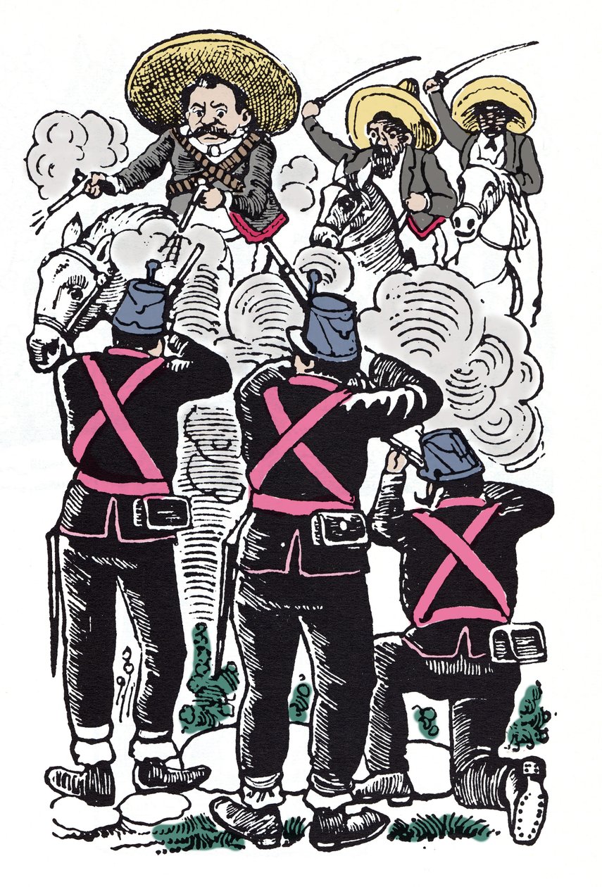 The Mexican Revolution: the fight of the federals against the revolutionary troops of Emiliano Zapata by José Guadalupe Posada