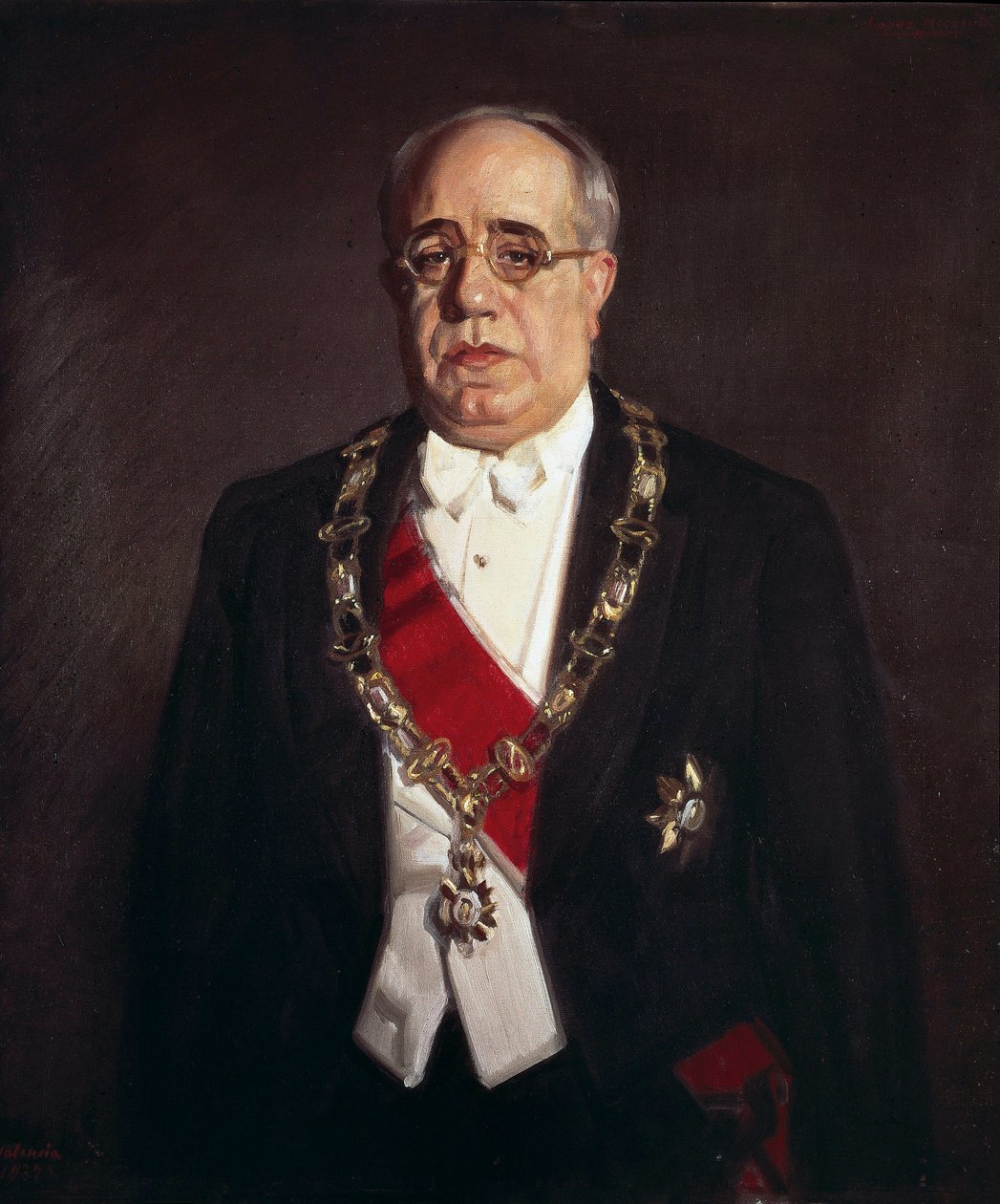 Portrait of Manuel Azana (1880-1940), Spanish Politician by Jose Maria Lopez Mezquita
