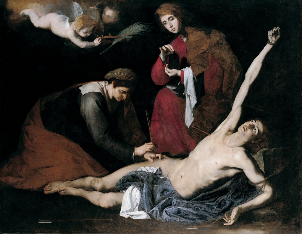 Saint Sebastian Tended by the Holy Women by Jose de Ribera
