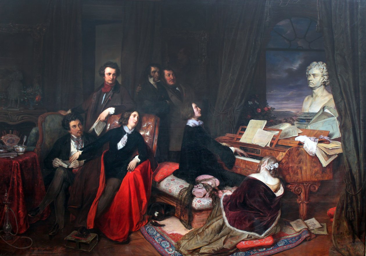 Liszt at the Piano by Josef Danhauser