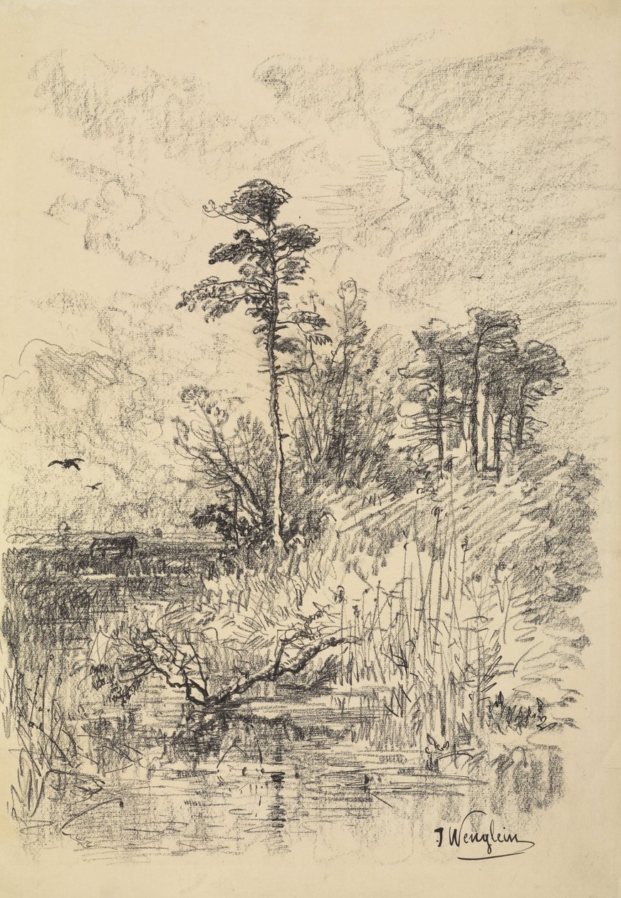 River Landscape by Josef Wenglein
