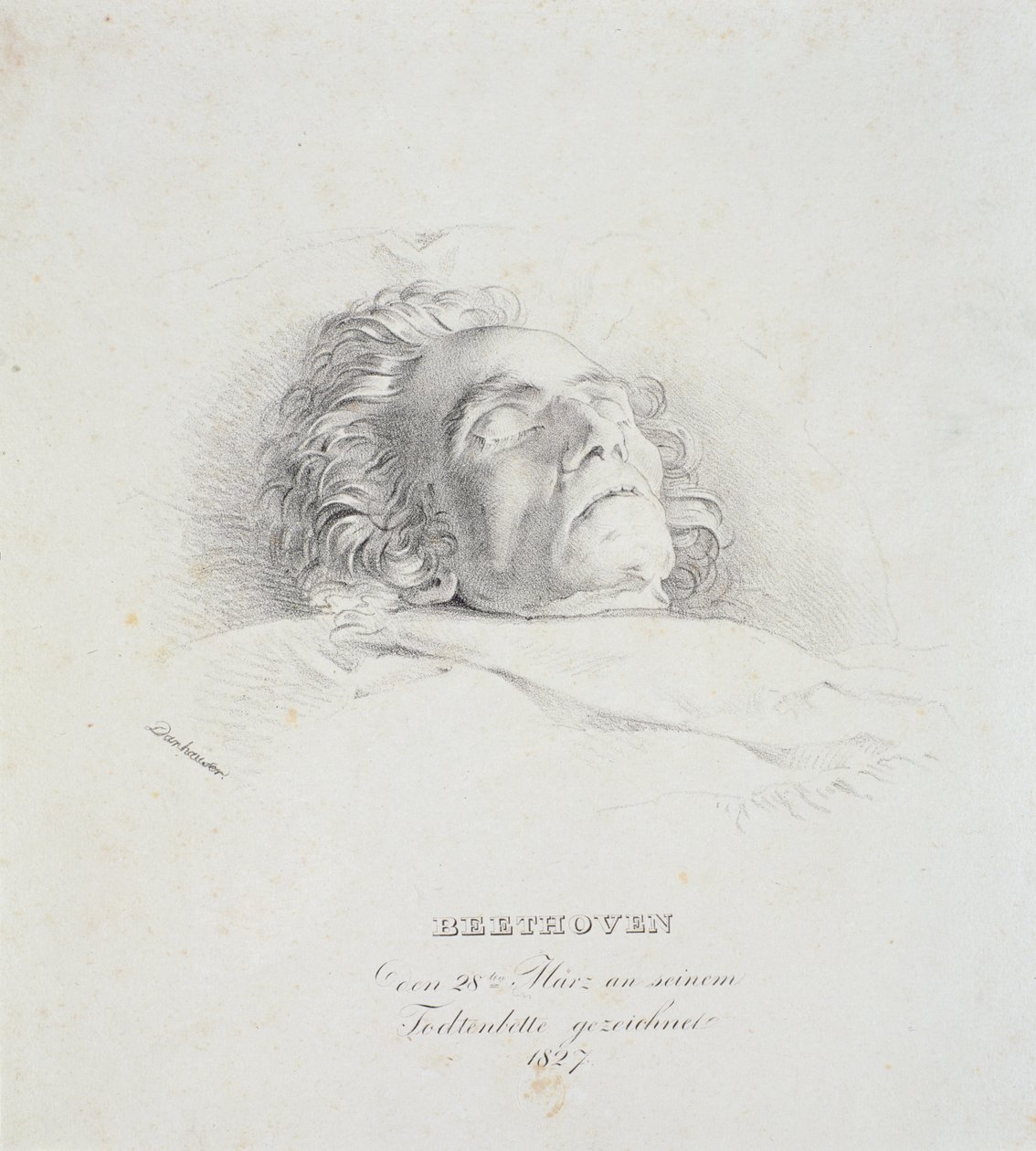 Ludwig van Beethoven on His Deathbed, 28th March 1827 by Josef Danhauser
