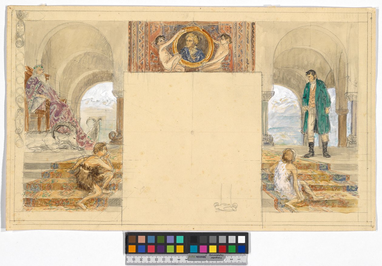 King of the Alps and Enemy of Mankind (Design for the Ferdinand Raimund Cycle (King of the Alps and Enemy of Mankind) at Schloss Kogl, Attergau) by Josef Engelhart