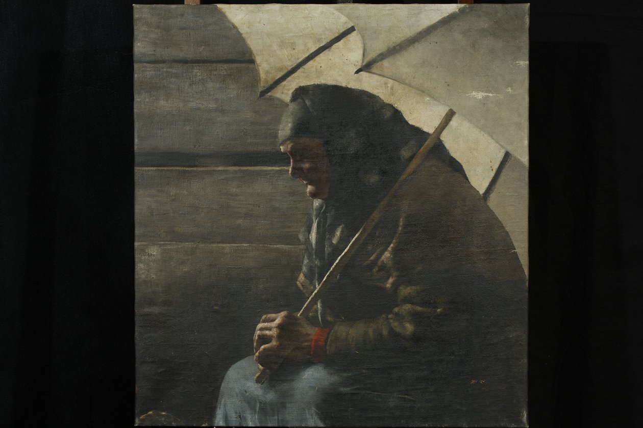 Old Woman (with Umbrella) by Josef Engelhart