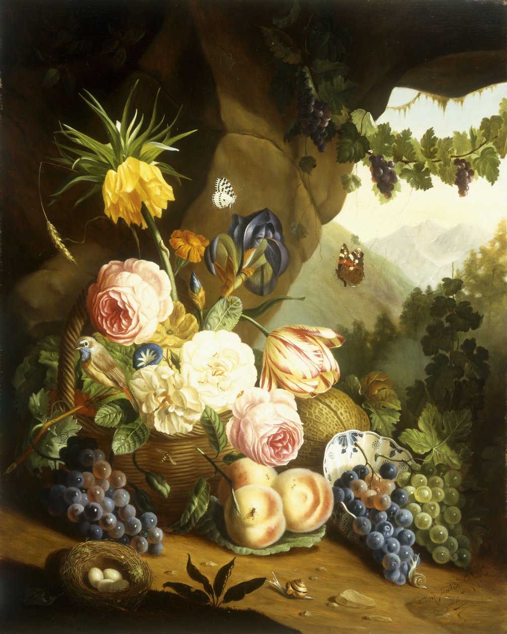 Still Life with Assorted Flowers by Josef Holstayn