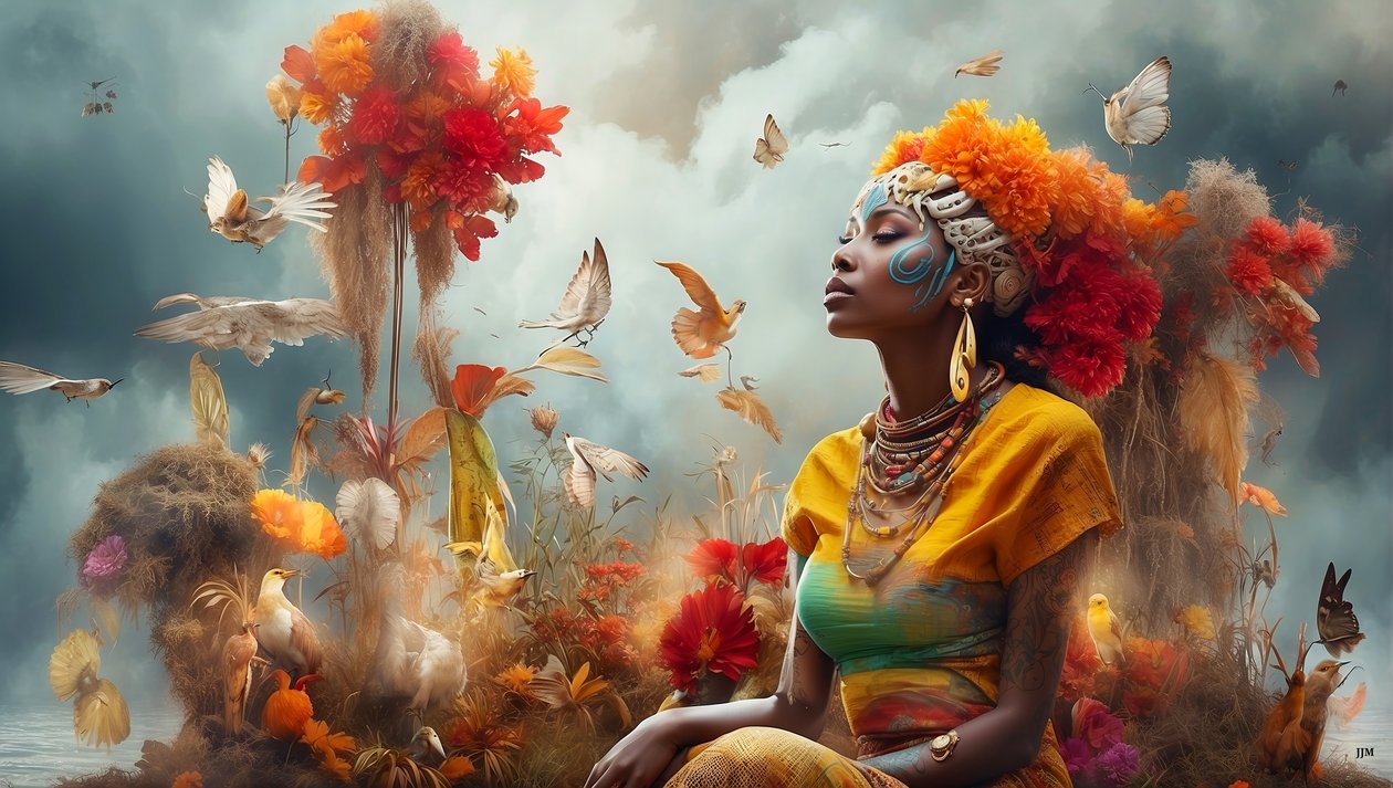 Dreamcore Dreamlike Scene Aborigines 03 by Josef Johann Michel