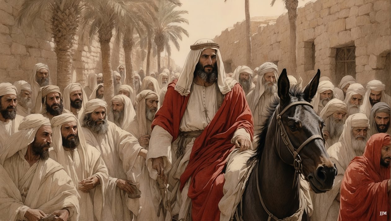 Jesus Enters Jerusalem 02 by Josef Johann Michel