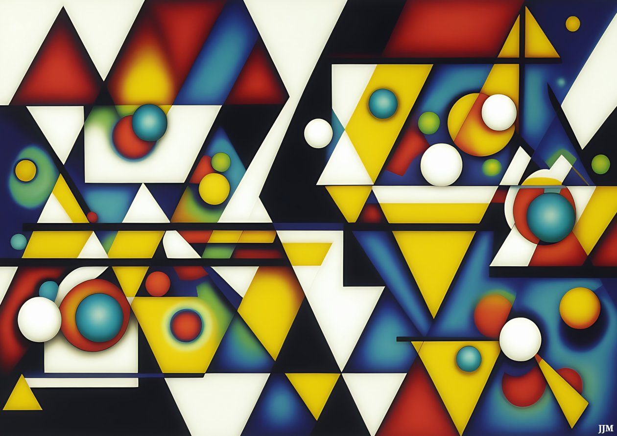 Abstract: Spheres+Triangles 4 by Josef Johann Michel