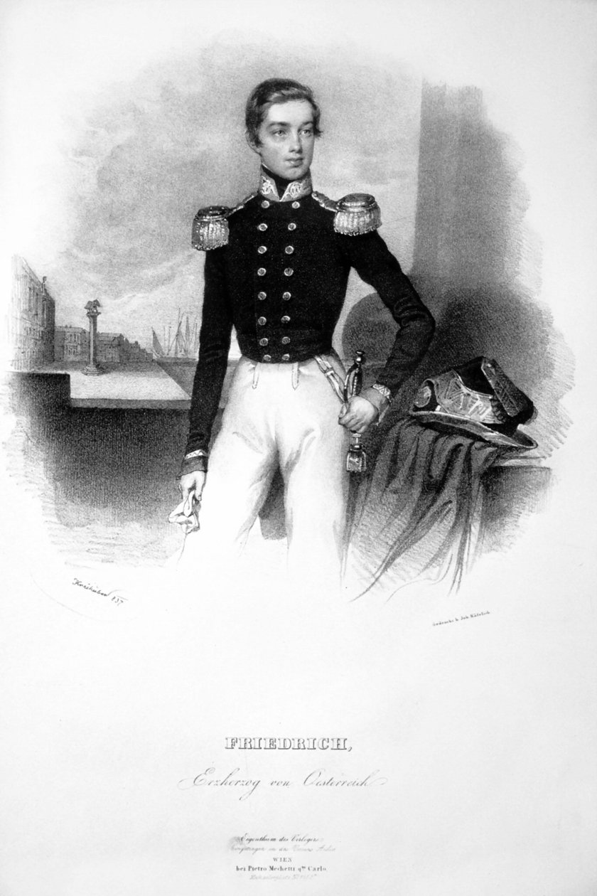 Friedrich Archduke Lithograph by Josef Kriehuber