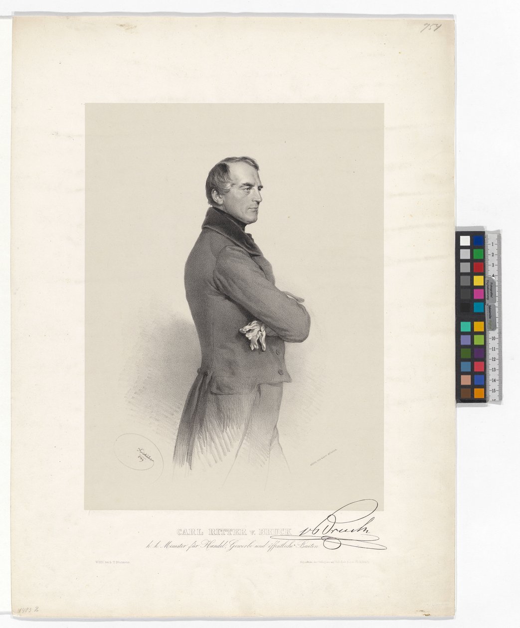 Karl Ludwig Freiherr von Bruck by Josef Kriehuber