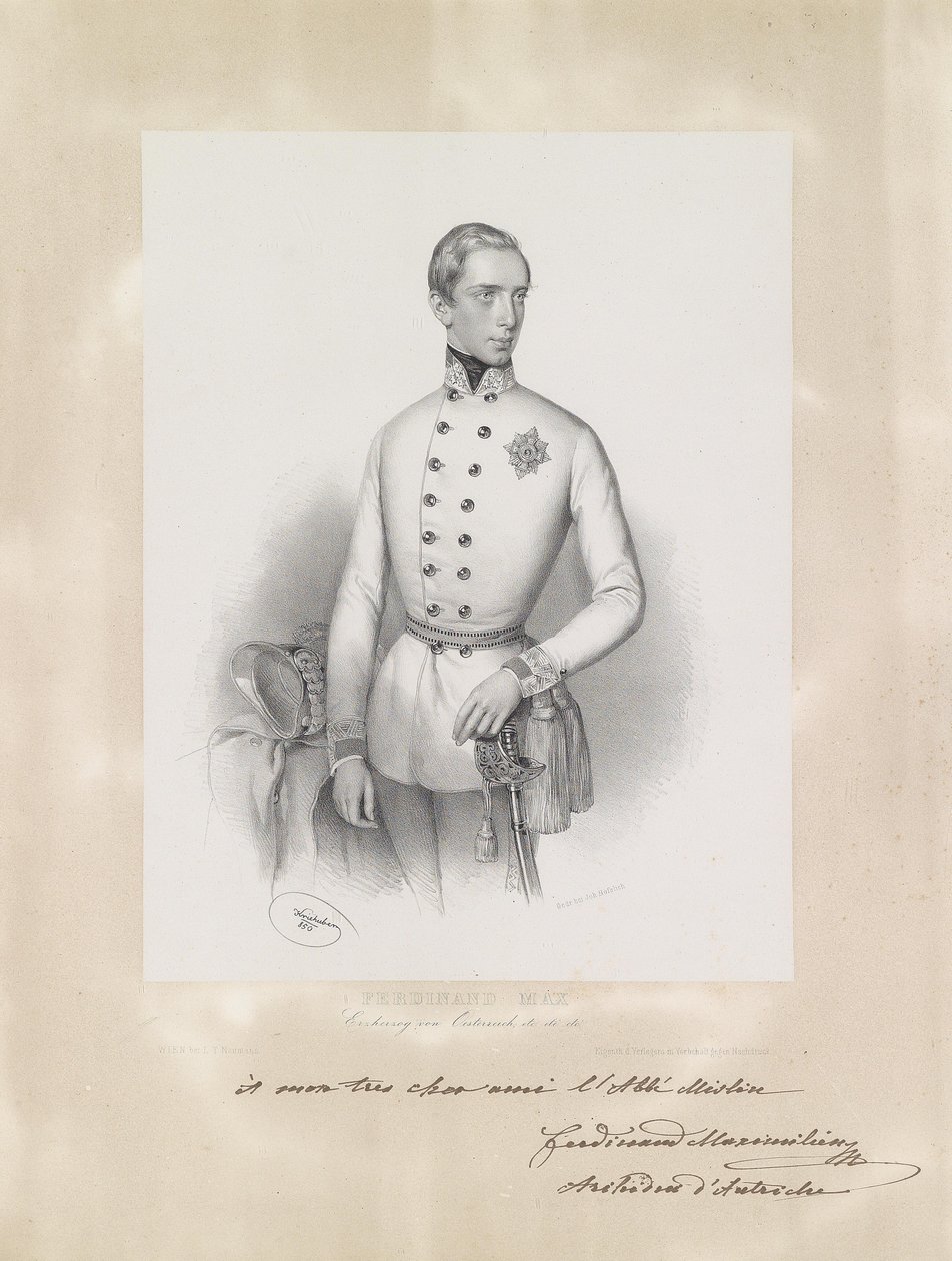 Portrait of the Young Archduke Ferdinand Maximilian in Uniform by Josef Kriehuber