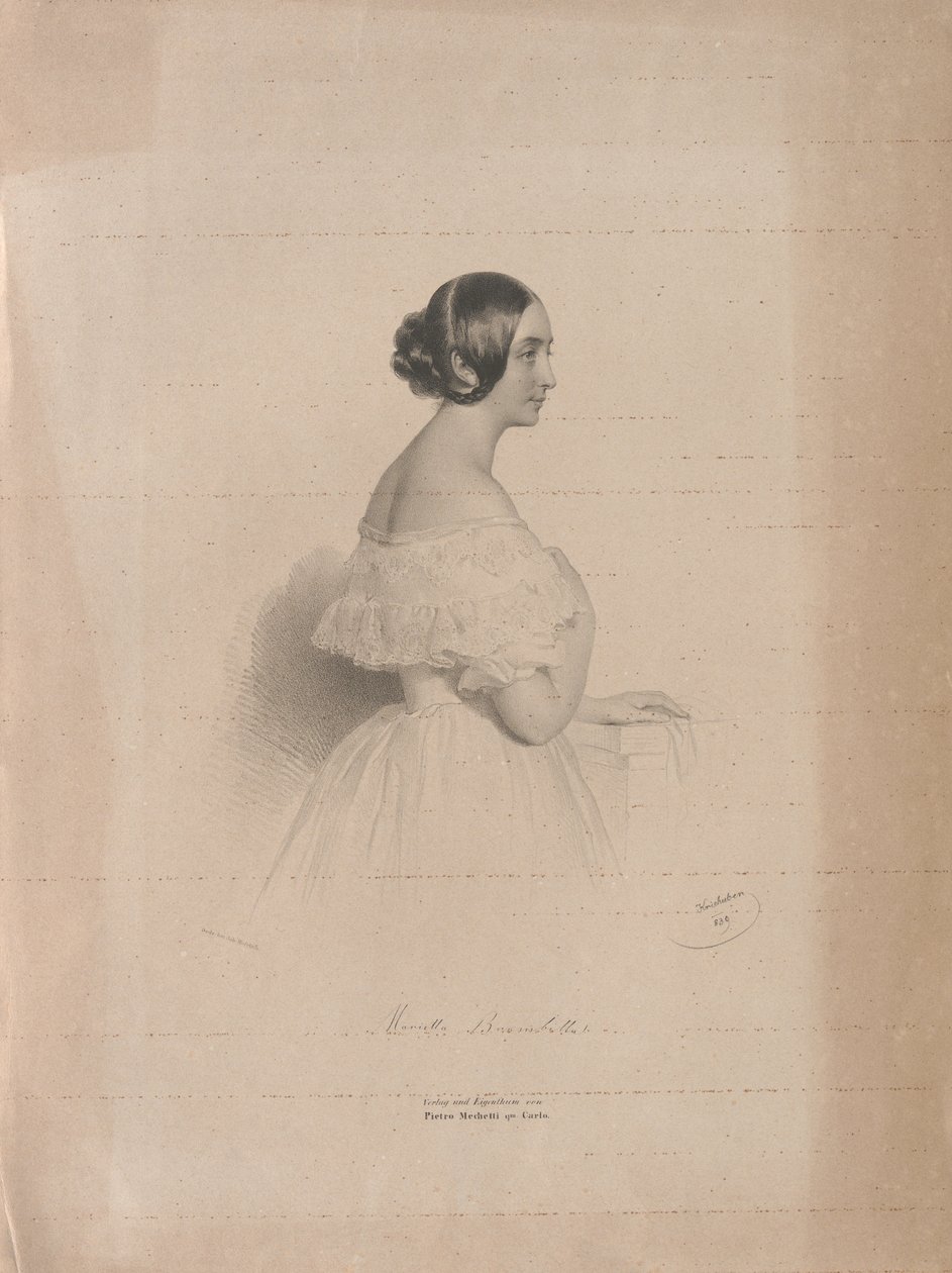 Portrait of the Opera Singer Marietta Brambilla by Josef Kriehuber