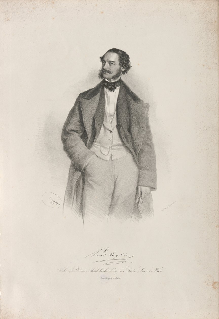Portrait of the dancer, choreographer and ballet master Paul Taglioni, 1856 by Josef Kriehuber