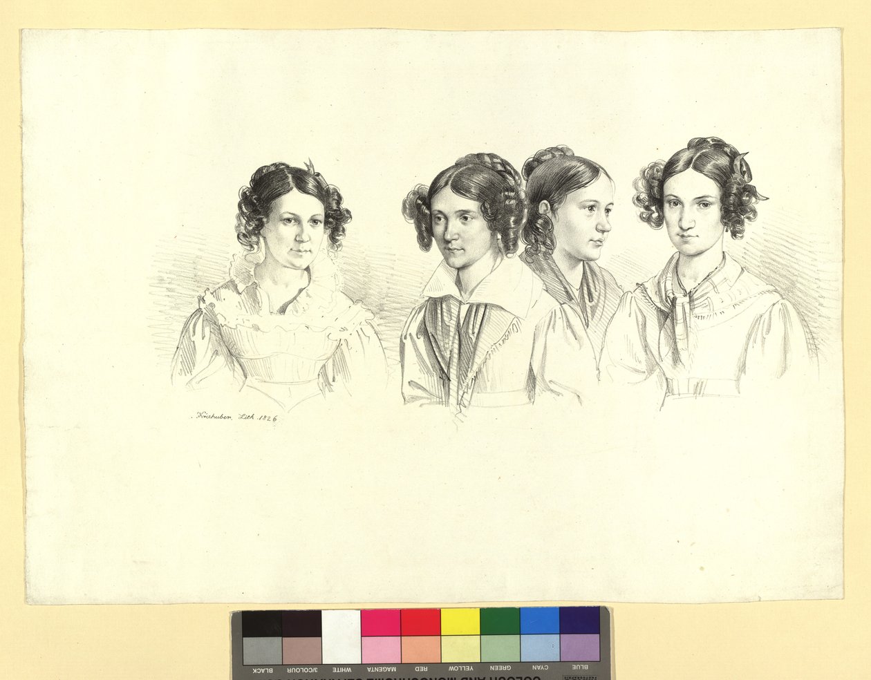 Four Girls on a Sheet by Josef Kriehuber