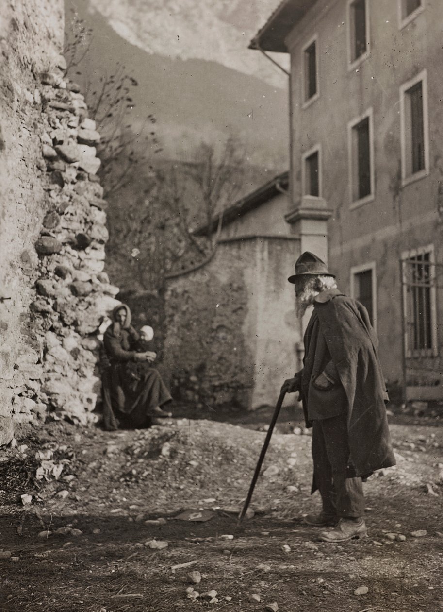 Old man on a country road by Josef Zohles