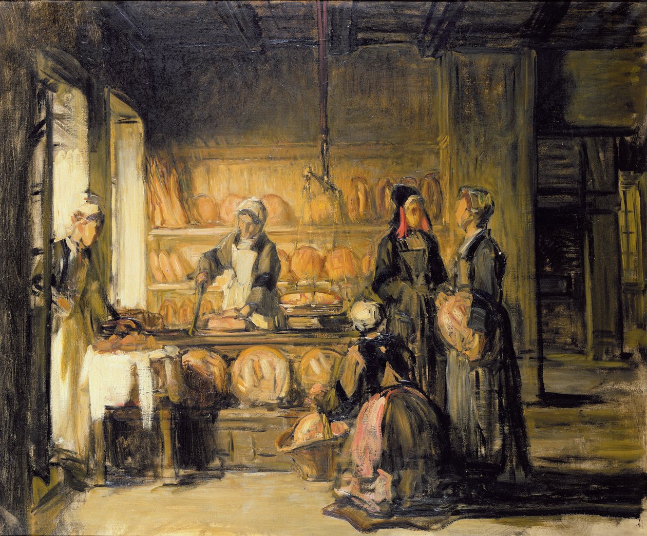 Interior of a Breton Boulangerie by Joseph Bail